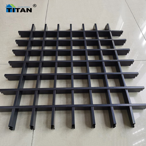 Panneau de plafond en grille à cellules doubles linéaires perforées 600x600 mm en aluminium, <span class=keywords><strong>plaque</strong></span> de plafond en aluminium - Product Image 2