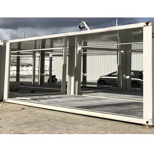 Venta caliente marco de acero soldado panel sándwich casa desmontaje embalaje plano contenedor de transporte Casa de marco de acero