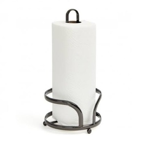 Porte-papier de cuisine en bois et en acier inoxydable, logo personnalisé imprimé, support de papier de cuisine classique fait à la main - Product Image 5