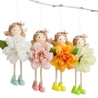 Pendentifs de Noël en peluche Fée Angélique de Pâques, ornements floraux Camélia pour arbre de Noël