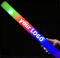 Bâton lumineux LED en mousse personnalisé avec logo, multicolore, pour concerts, mariages, fêtes, vente en gros, fournisseur d'usine, OEM, ODM