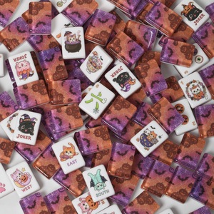 Jeu de société de Mahjong américain en acrylique à double couche avec impression intérieure, thème Halloween Chibi Cat, collection de festival, cadeau - Product Image 4