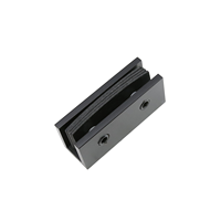 Clips d'étagère de salle de bain en laiton massif en forme de U - Noir - Support plaqué pour verre trempé de 8 à 10 mm Organisateur de salle de bain