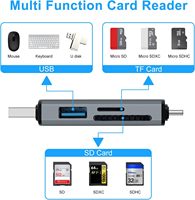 Lector de Tarjetas SD SYONG Pequeño con Doble Cabezal USB C y USB A, USB 3.0 de 5 Gbps, 5 en 1, Compatible con MacBook Tipo C, Teléfonos y Hub USB