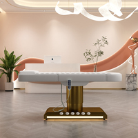 Lit de Beauté Électrique de Luxe à 3 Moteurs pour Soins du Visage, Lit pour Extensions de Cils, Table de Massage et de Traitement pour Salon de Beauté