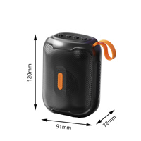 Haut-parleur géométrique tendance, grille métallique avec sangle orange, haut-parleur portable pour la décoration de la maison, le camping en plein air, cadeau