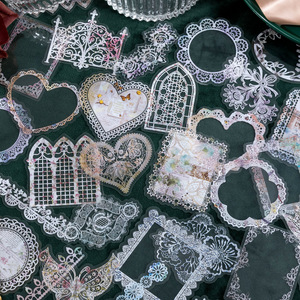 30 Pièces/Pack Pet Sticker Papier Fleur Dentelle Série Creux Dentelle Journal Main <span class=keywords><strong>Compte</strong></span> Collage Matériel Décoration En 6 Types - Product Image 3