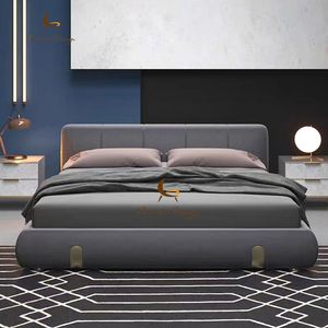 Mobilier <span class=keywords><strong>de</strong></span> chambre à coucher <span class=keywords><strong>de</strong></span> qualité supérieure <span class=keywords><strong>Lit</strong></span> pleine grandeur clair Style moderne <span class=keywords><strong>de</strong></span> luxe - Product Image 4