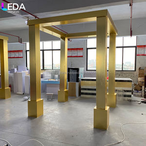 LEDA Heavy Duty Ironwork <b>Gold</b> Wedding Backdrop Chuppah Indian Wedding Mandap for Event <b>Party</b> <b>Decor</b> - Product Image 3