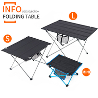 Camping en plein air Portable Ultra-léger Oxford tissu Table pliante en alliage d'aluminium grande pique-nique Barbecue Table à manger décontractée