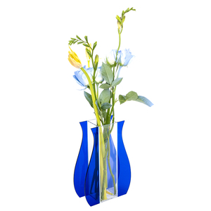 INS <span class=keywords><strong>Vase</strong></span> en acrylique Transparent <span class=keywords><strong>bleu</strong></span> <span class=keywords><strong>Vase</strong></span> à fleurs en acrylique pour mariage - Product Image 6
