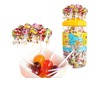 Prix le plus bas 120pcs Assortiment de sucettes Bonbons durs fruités Certifié casher Collations emballées en baril Sucette