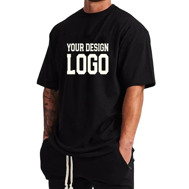 वस्त्र निर्माताओं कस्टम टी शर्ट Mens ग्राफिक टी जिम पहनने प्लस आकार टी शर्ट सादे हैवीवेट 100% कपास बड़े टीशर्ट