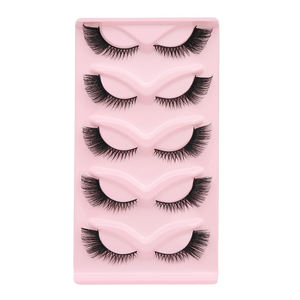 Vendeur chaud 5 paires de faux cils naturels épais oeil de renard 3D en trois dimensions oeil de chat rose B cils - Product Image 1