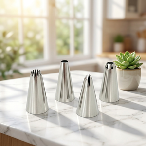 Ensemble de 4 embouts de décoration pour gâteaux # 10, 32, 70, 105. Matériau en acier inoxydable 304. Durable et adapté aux aliments - Product Image 4