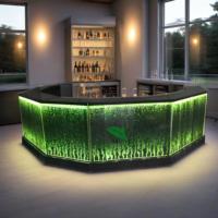Meubles personnalisés de bar de restaurant de boîte de nuit avec LED multicolore changeante bulle d'eau comptoir de table de bar mural conception d'armoire