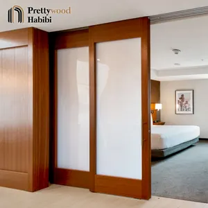 Prettywood ağır katlanır sürgülü donanım sistemi katı ahşap iç bölme katlanır kapı