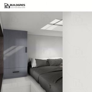 Buildgres armadio ad angolo con scaffali, Design personalizzato per la piccola camera da letto armadio - Product Image 2
