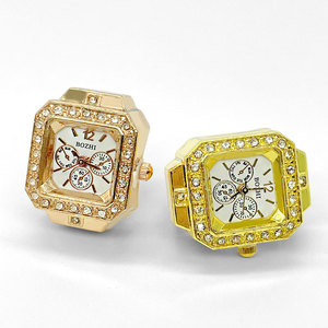 Bagues de luxe taille libre Montres à quartz strass Hommes Femmes Couple Ring Watch pour dames - Product Image 6