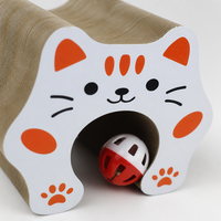 YAOYUE Griffoir pour chat accordéon, grand tunnel en carton ondulé avec panneaux d'extrémité en forme de visage de chat, fabriqué en Chine