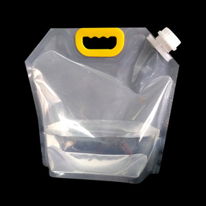 Custom Printed 1.5L 2.5L 5L Plastic Transparent Liquid Drinking Water Bag Spout <b>Pouch</b> With Handle - Product Image 1