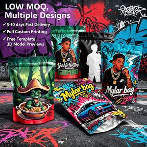 Bolsas Mylar Personalizadas de 3.5g, 7g, 14g con Adhesivos, Cierre Hermético, a Prueba de Olores, con Base, Holográficas, Empaque Exótico, Venta al Por Mayor - Product Image 3