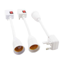 Adaptateur flexible pour ampoule LED avec interrupteur marche/arrêt, prise EU US UK, convertisseur universel de douille E27