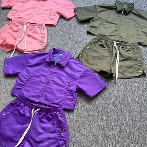 Nylon Shorts Tracksuit for Women Summer Casual Wear Two Piece Jogging Suit Custom High Quality Polyester Windbreaker Shorts Set - Product Image 4