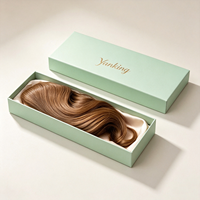 Boîte d'emballage en carton de luxe pour extensions de cheveux, avec logo personnalisé, couvercle et base, boîte cadeau