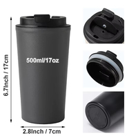 Tasses à café isothermes personnalisées de 500 ml avec couvercle rabattable, tasse à café de voyage en acier inoxydable, tasse à café isotherme sous vide, thermos