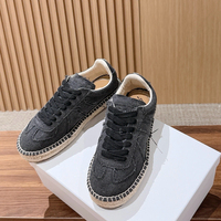 Espadrilles plates décontractées multicolores pour femme, style designer, en toile brute avec semelle extérieure en caoutchouc, de haute qualité, à lacets, pour la marche
