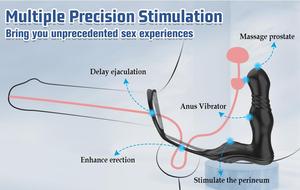 ODM OEM Adult Sexspielzeug Hochwertige Silikon Butt Anal Play Vib rating Thrust ing Cock Ring Plug Vibrator - Product Image 6