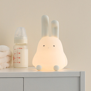 Warm <b>light</b> Cute Animal Soft Silicone Rabbit LED Night <b>Light</b> Bedroom Lamp USB Rechargeable for Kids Nursery with Timer - Product Image 4