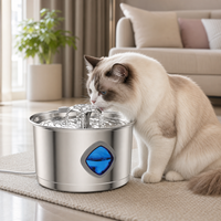 Fontaine à eau silencieuse pour chats et chiens en acier inoxydable 28L, alimentée par USB, pour usage extérieur, robuste, avec options Chine/États-Unis Adaptateur