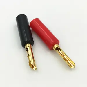 Tubo de alambre silencioso BFA chapado en oro, conector macho de conector Banana de 4MM, Cable y Cable de tornillo