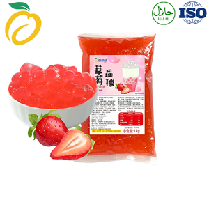 Boissons au thé aux bulles sans cuisson, faibles en <span class=keywords><strong>calories</strong></span>, avec des billes de jus de fraise, des perles de gelée et des garnitures. - Product Image 3