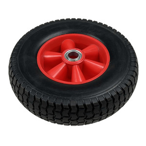 Rueda de 10 pulgadas con neumático sólido para carriolas, espuma de PU rígida, capacidad de carga de 180 lb, color gris - Product Image 2