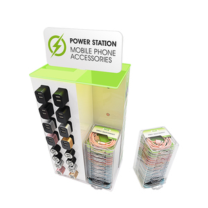 Cửa hàng cửa hàng Acrylic hiển thị điện thoại sạc cáp điện thoại Phụ kiện sàn hiển thị đứng Acrylic điện thoại di động sạc hiển thị - Product Image 4