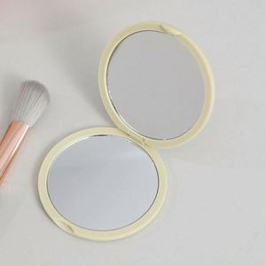 Magnet Switch Personalized <b>Plastic</b> Compact Double Sided Silver Finish Cosmetic Pocket <b>Mirror</b> with Magnifying Feature USA Mairun - Product Image 2