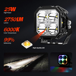 ไฟเสริมความสว่างสูงสุด รุ่นใหม่ล่าสุด ปี 2025 50 วัตต์ คู่ 3 นิ้ว RGBW RGB ไฟเสริมสำหรับรถยนต์ - Product Image 2