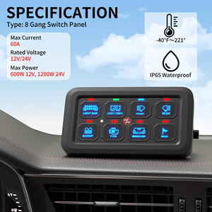 Panneau d'interrupteur multifonction 8 Gang RGB Offroad Automotive Circuit Control Relay System Box 12V Waterproof - Product Image 2