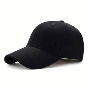 Customizable 100% Cotton Baseball Cap for Women Men's Adjustable Sports Hat with Plain Logo Embroidery Black Material - Product Image 5