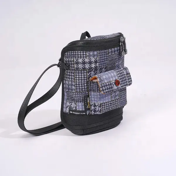 Hot Selling Wool Tartan Sling Bag Cute Knitted Denim Crossbody Bag For Women