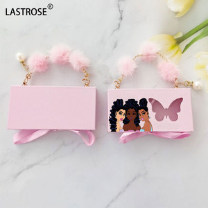 Emballage de cils papillon avec chaîne en gros emballage de boîte de cils papillon rose de marque privée imprimer votre logo - Product Image 1