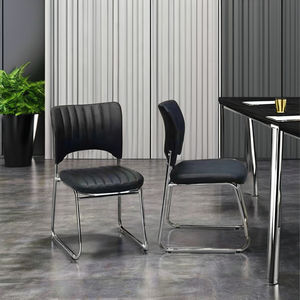 Chaise de bureau empilable en cuir PU pour salle de réunion, réception, consultation, visiteur, conférence, salle de conseil - Product Image 4