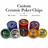 Ensemble de jetons de poker en céramique personnalisés durables avec surface lisse pour la vente en gros d'accessoires de jeu de poker Commandes en gros