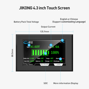Jikong BMS phụ kiện JK BMS V19 4.3 inch <span class=keywords><strong>LCD</strong></span> hiển thị jkbms 2.5 inch/3.2inch <span class=keywords><strong>LCD</strong></span> hiển thị pcba loại - Product Image 2