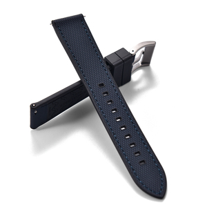 JUELONG FKMラバーハイブリッド防水セイルクロス腕時計ストラップ、クイックリリースフッ素ゴムストラップハイブリッドキャンバス腕時計バンド - Product Image 4