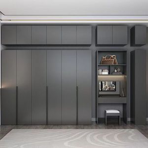 Armoire Moderne Simple et Luxueuse en <span class=keywords><strong>Bois</strong></span> pour Appartement, Combinaison Table à Manger, Chambre et Coiffeuse, Grande Armoire à Cinq/Six <span class=keywords><strong>Portes</strong></span> - Product Image 1
