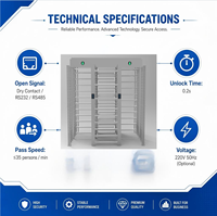 Torniquete de Altura Completa de Doble Carril de Acero Inoxidable 304 Duradero, Sistema de Control de Acceso a Puertas con Reconocimiento Facial Biométrico y RFID, OEM ODM